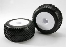 Покрышка колеса и диск колеса в сборе Tires &amp;amp; wheels, assembled, glued (white dished 3.8&amp;#039;&amp;#039; wheels, Response Pro tires, foam - TRA5375R