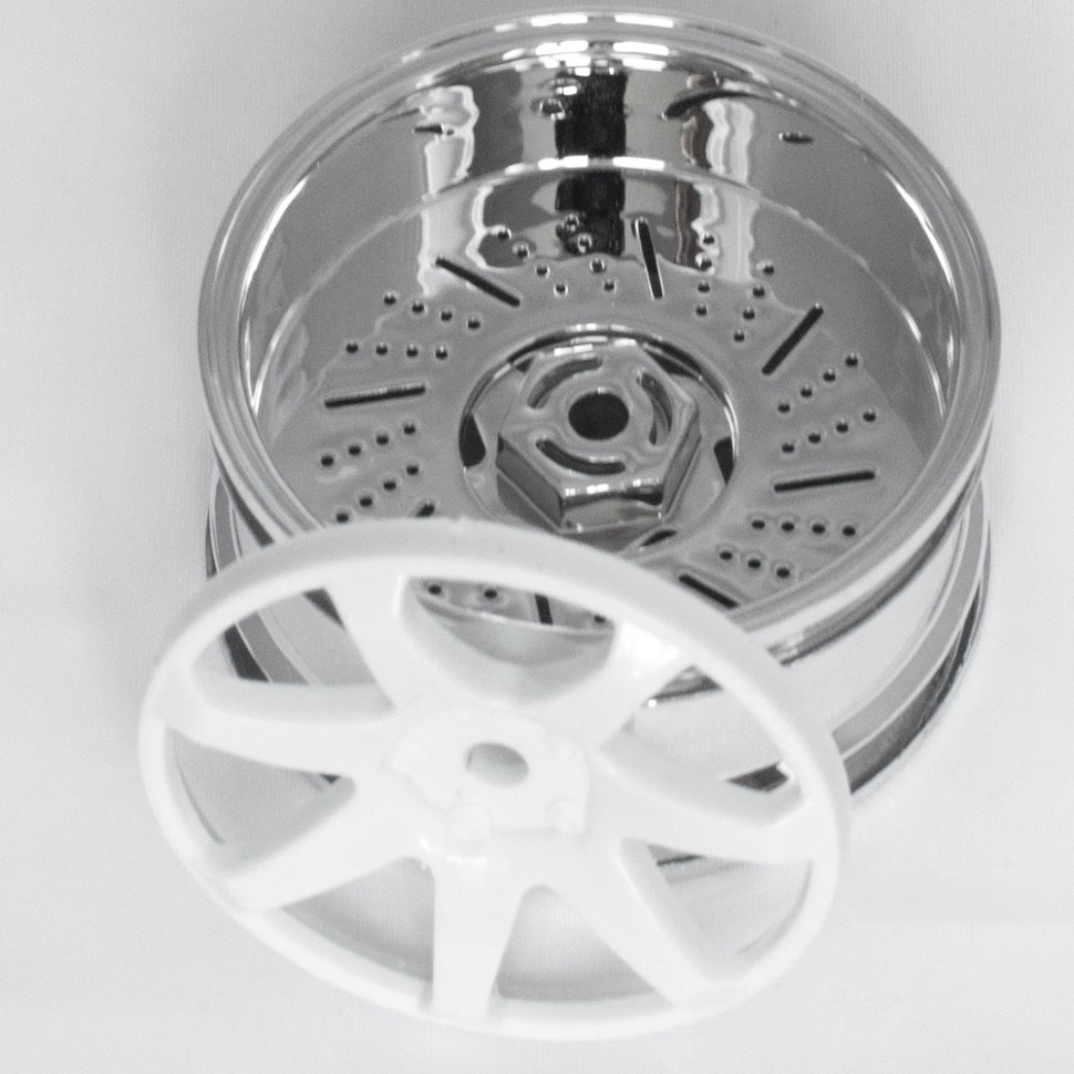 Колеса к радиоуправляемым машинам Комплект дисков (4шт.), со сменными спицами, белые
