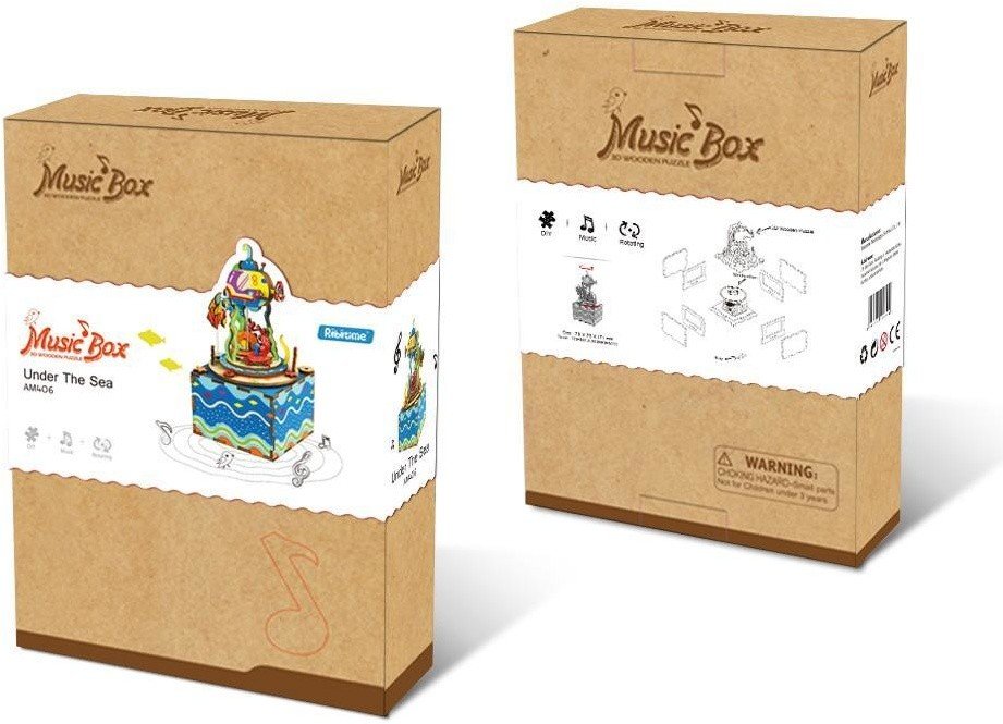 Деревянный 3D конструктор - музыкальная шкатулка Robotime *Under The Sea* - AM406