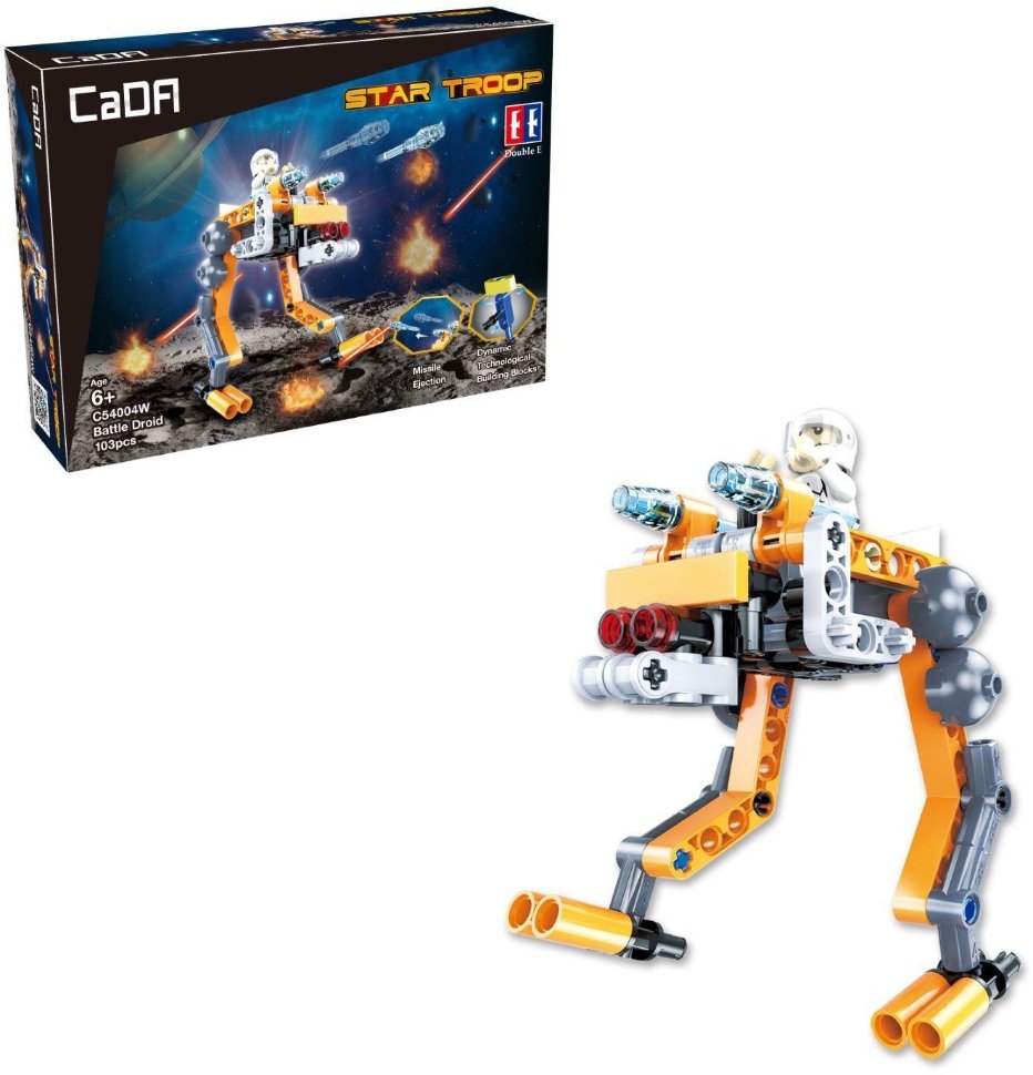 Конструктор Double E Cada Technics звездный отряд, собери звездный корабль с C54001W+02W+03W (103 детали) - C54004W
