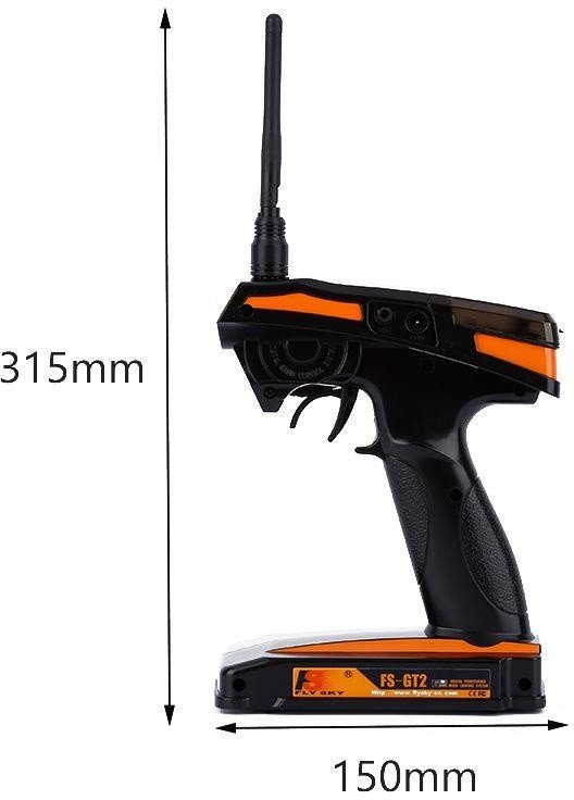 Радиоаппаратура FlySky GT2 (2 канала) с приемником GR3E (3 канала) 2.4гГц - FS-GT2+GR3E